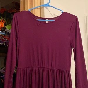 plum colored maxi dress
